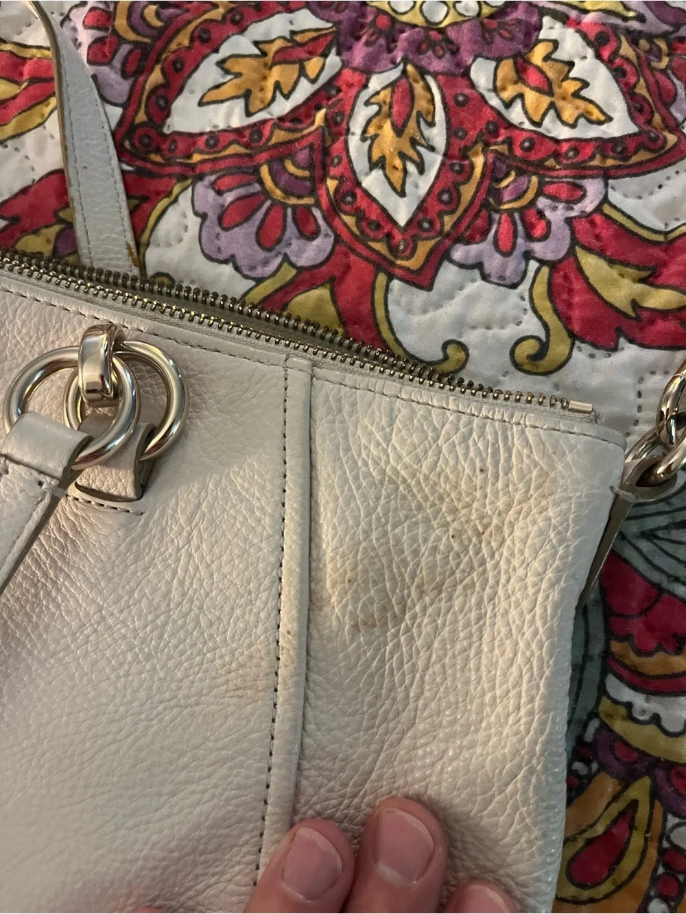Women’s White Coach Leather Purse Handbag Shoulder Bag 2014-16 Designer